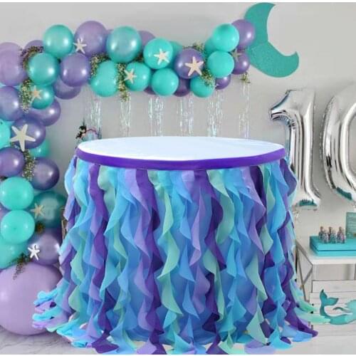 Birthday Party Decoration Tutu Table Skirt Wedding Banquet Table Decor Folds Wavy Tablecloth for Wedding Party Backdrops Layout