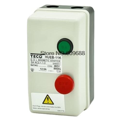 HUEB-16K Three Phase 3Pole 12.5-18A 5.5KW 7.37HP Magnetic Motor Starter 380V Coil