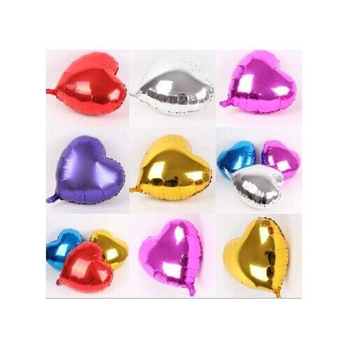 50pcs/bag 10 inch love heart-shaped Foil balloons,wedding birthday party Valentines Day decoration balloon baloes toy,7 colors