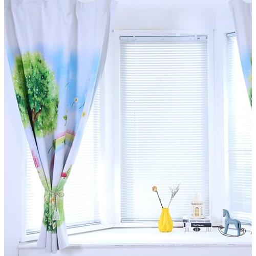 Lychee Rainbow Tree Printed Lightproof Curtain Modern Door Curtain Window Room Divider Curtain Valance Home Decoration
