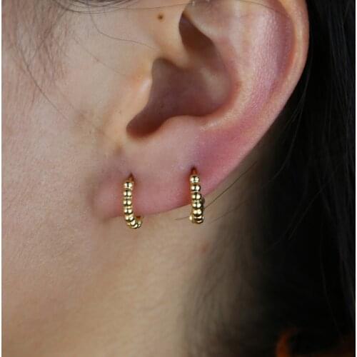 Minimal minimalist girl women multi piercing Small huggie hoops delicate 925 sterling silver small tiny hoop earring