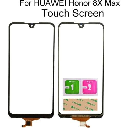 Mobile Digitizer Panel For Huawei Honor 8X Max / Y Max Screen Front Touch Screen Digitizer Glass Sensor Tools 3M Glue
