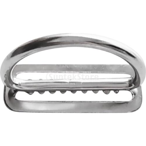 Marine 316 Stainless Steel Scuba Diving Dive Weight Belt Keeper Stopper Retainer With D-ring for 2" Webbing