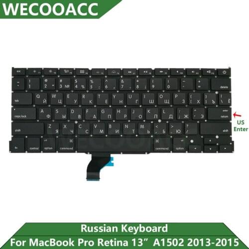 New Replacement A1502 Keyboard For Macbook Pro Retina 13" Russian Keyboard US Enter Key Late 2013 2014 2015 Years