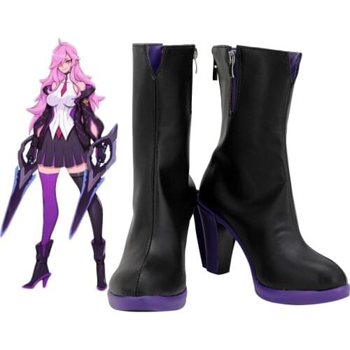 LOL Katarina Customized Shoes Cosplay LOL the Sinister Blade Katarina Cosplay Boots High Heel Shoes Purple Edition Custom Made