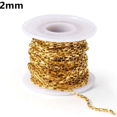 ASON 10 Meters/lot Wholesale Box Chain Gold Stainless Steel Long Chain For DIY Anklet Necklace Bracelet Jewelry Making Supplies