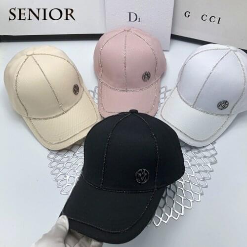 Autumn Cotton Rhinestone Letter Couple Hat Casual Fashion Adjustable Womens Baseball Cap Street Snapback Hip Hop Hat