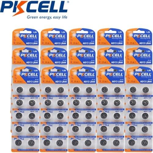 150Pcs PKCELL AG13 LR44 Alkaline Batteries Button Cell Battery Equal to G13 LR44 A76 76A 357 SR44W For Watch Calcultor