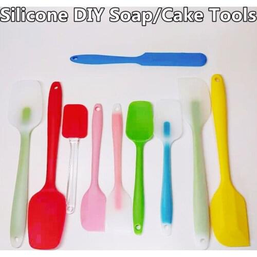 Silicone Stirring Rod Spoon for DIY Soap, Heat-resistant Baking Scraper, Soap Making Tools, Various Color and Sizes Optional