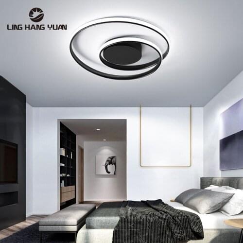 Indoor Modern Led Ceiling Light Luminaires Chandelier Ceiling Lamp For Living room Bedroom Dining room Kitchen Lamps Black White