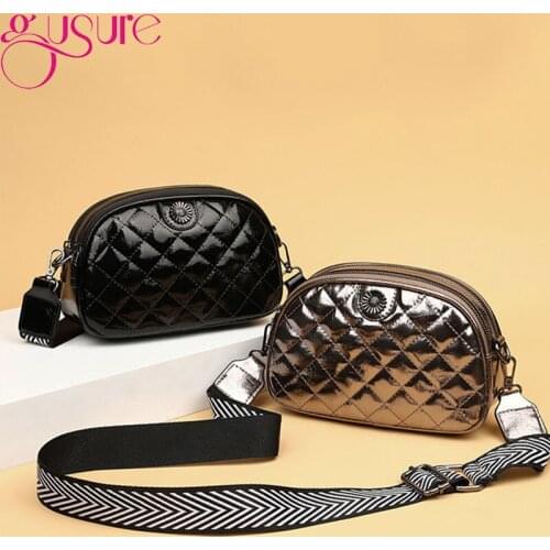 Gusure Small Square Crossbody Bag Fashion Brand Design High Quality Patent Leather Womens Solid Color Shoulder Messenger Bags