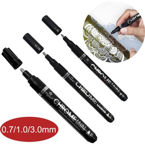 DIY Reflective Paint Pen Silver Art Liquid Mirror Chrome Marker Mirror Reflection Sign Pen Rock Painting Accessory Kids Paint To