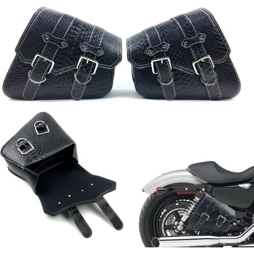 Universal Motorcycle Saddle Bag PU Leather Side Tool Bags Motocross Saddlebags For Harley/Honda/Yamaha/Suzuki/Kawasaki