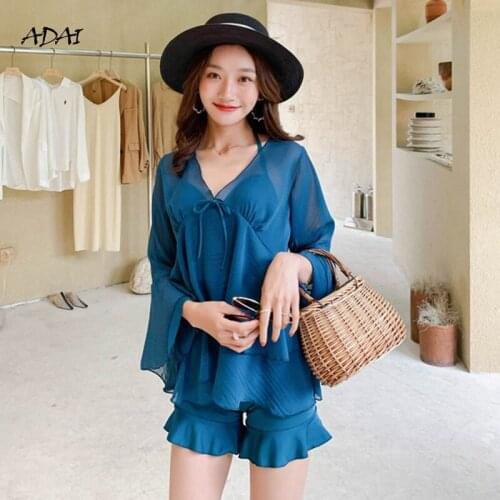 Womens Bathing Suits Push Up Swimsuit Cover Up 3 Piece Bikini Set Sexy Bikini 2021 Sports Swimwear With Ruffles Swim Beachwear