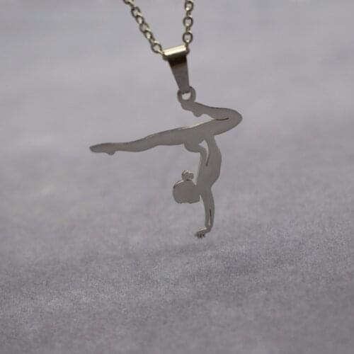 Elfin New Stainless Steel Latin Dance Necklace Dancing Jewellery Sport Necklace Jewellery Ballet Dancer Pendant Necklace Women