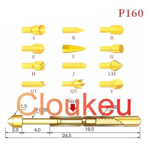 Probe Nickel-plated P160 test needle 1.36MM diameter PCB spring thimble