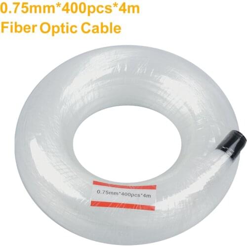 0.75mm*400PCS*4M Ultra Bright Light Guide End Glow Luminous Fiber Optic For Starry Sky Top Light Source Machine