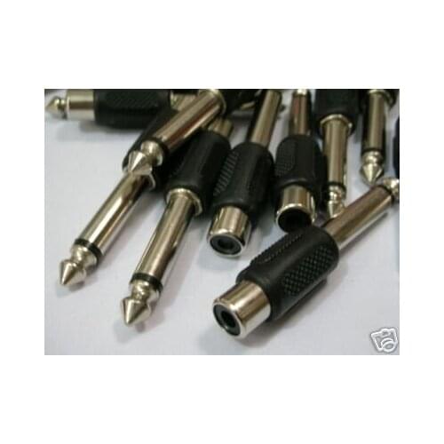 1/4" MONO Phono to RCA Adapter Plug Connector 145 10pcs