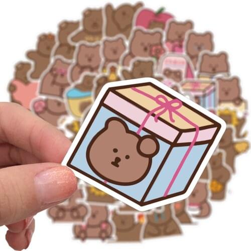 10/50Pcs/pack Cute Bear Stickers Scrapbooking Decorative Bear Sticker Korean DIY Diary Album Stick Label Kawaii Stationery Gift