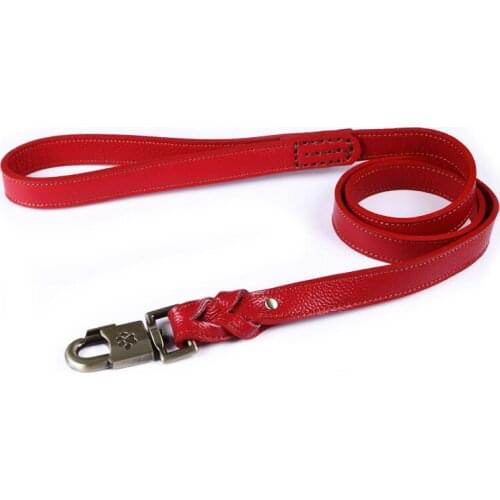 12PCS / LOT Dog Leash Cowhide Pet Leash With Double-Sided Leather Lock Leather Dog Rope Pet Supplies