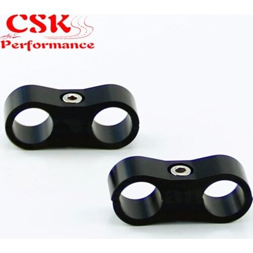 2pcs AN -6 AN6 13.4MM Braided Hose Separator Clamp Fitting Adapter Bracket Blue / black