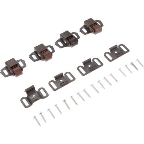 4pcs Cabinet Door Stopper Spring Touch Latch Ball Roller Catches Wardrobe Stoppers Damper Buffer Furniture Hardware 31*37mm