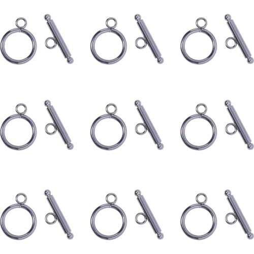 50 Set Stainless Steel Toggle Clasps for bracelet jewelry making DIY Connector accessories Toggle:21x16mm,Bar: 23x3mm,Hole: 3mm