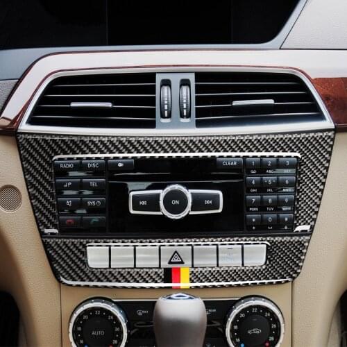 Carbon Fiber Protector Central Control CD Auto Accessories Car stickers For Benz Mercedes W204 C Class 2010-2013