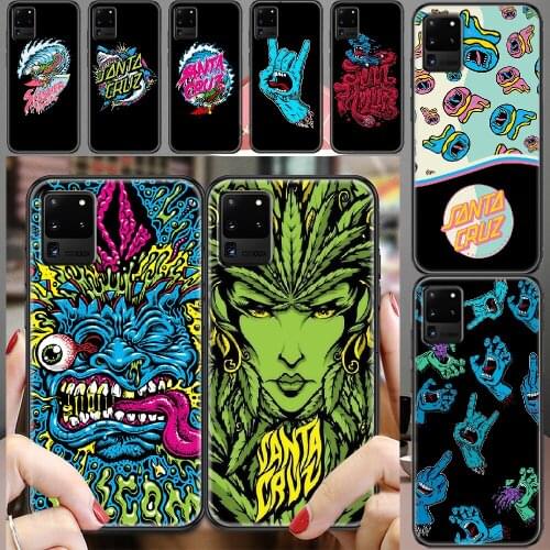 Santa Skateboards Cruz Phone case For Samsung Galaxy Note 4 8 9 10 20 S8 S9 S10 S10E S20 Plus UITRA Ultra black trend Etui