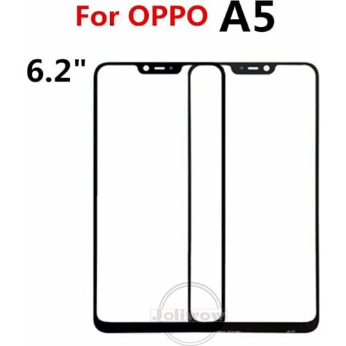 For OPPO A5 A3S AX5 touch panel Front Outer Screen Glass Lens cover replacement parts Front glass Without Flex
