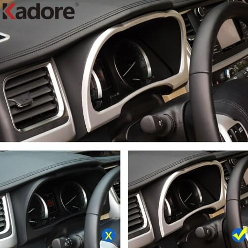 For Toyota Highlander 2014-2017 2018 2019 Matte Interior Instrument Dashboard Panel Trim Cover Bezel Strip Molding Garnish