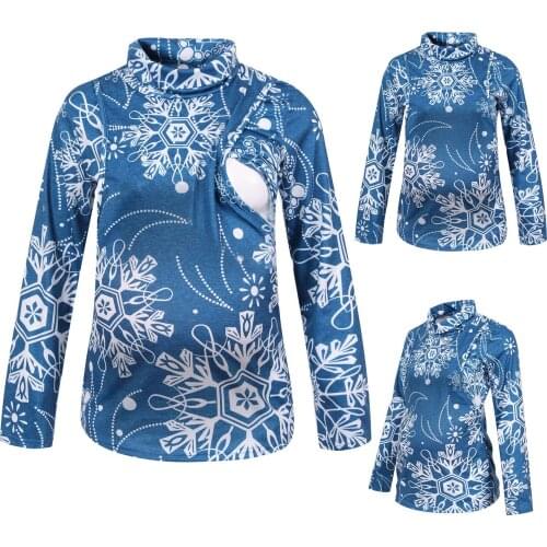 Womens Long Sleeve Floral Print Tops Breastfeeding Nusring Maternity Clothes Pregnant Blouse Maternity Clothes For Pregnant