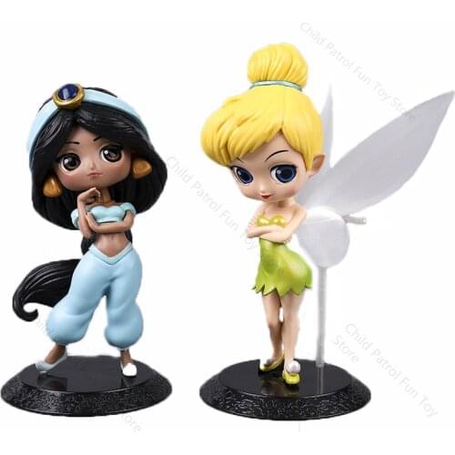 Disney Princess Q Version Characters Bell Jasmine Princess PVC Action Figure Dolls KidsToys for Children Birthday Gift A94