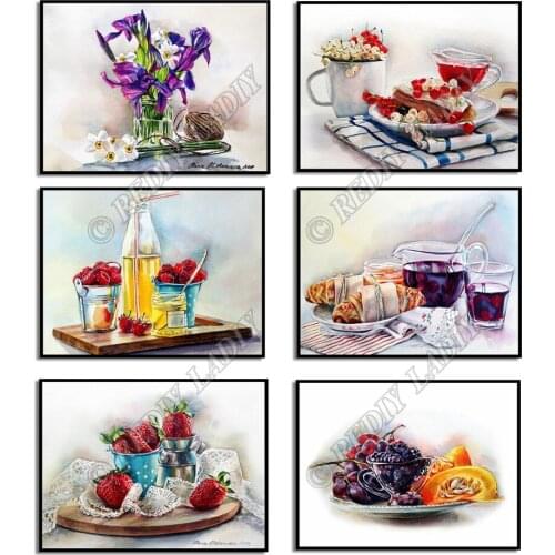 Full Square / Round Diamond Painting Crystal Mosaic Still Life Flowers DIY Diamond Embroidery Beaded Cross Stitch Hobby & Crafts