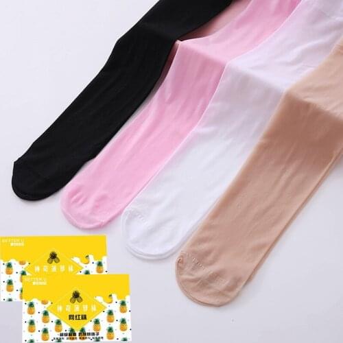 Summer Nylon Girl Tights Solid Color Thin White Anti Hook Knitted Tights Kids Children Pantyhose Baby Stockings