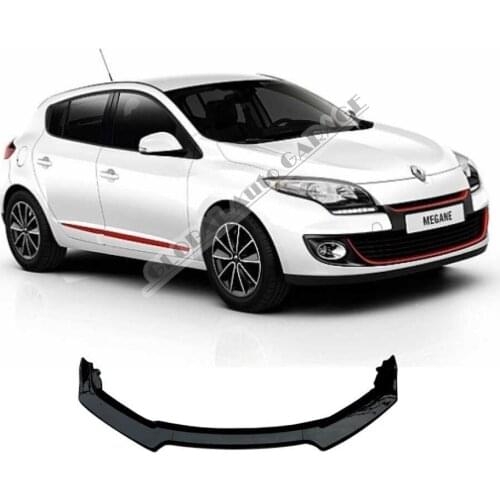 For Renault MEGANE 3 Front Bumper Attachment Lip 2008-2016 Piano Glossy Black Splitter Diffuser Universal Spoiler Bumper