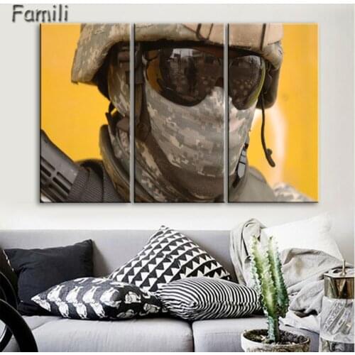 3 Panels Soldiers Modern Home Wall Decoration Painting Canvas Art Hd Printed Painting Canvas Wall Picture For Home Decor