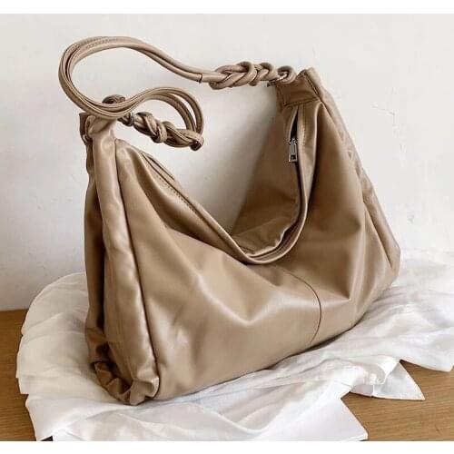 2021 new Trendy High Capacity Big PU Leather Crossbody Shoulder Bag for Women Luxury Designer Simple Branded Shopping Handbags