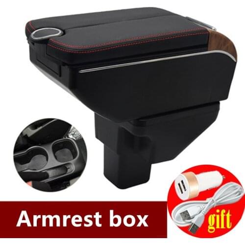 For Chevrolet Trax Tracker / Holden armrest box 2013-2017 Double doors open 7USB Centre Console Storage Box Arm Rest
