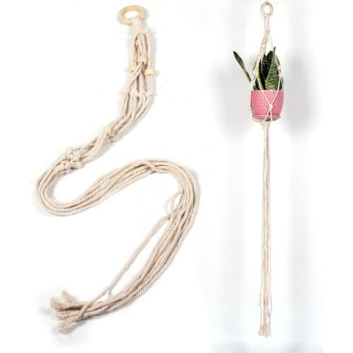 Bohemian Style Hand-woven Pure Cotton Plant Hanging Flower Pot Hanging Basket Home Living Room Bedroom Decoration Tapestry