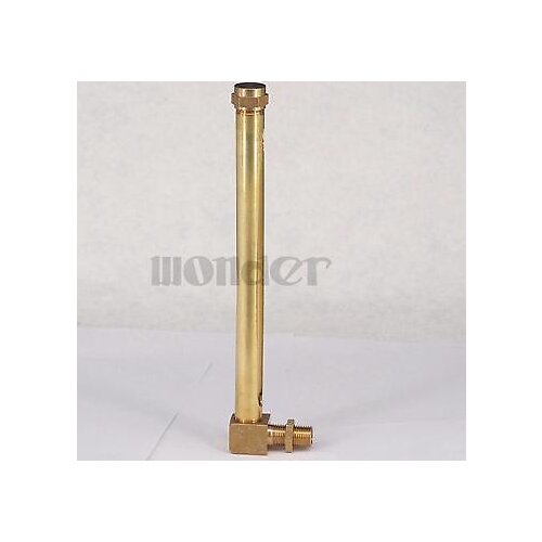 1/4" BSP Male 200mm Length Lube Devices Elbow Brass Oil Liquid Level Indicator Sight Glass For Lathes Sump