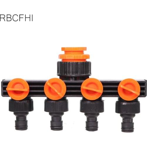 RBCFHl 1PC 1'' to 3/4'' Female Thread Garden Water Splitter 4-Way Garden Tap Hose Connecter for Watering Irrigation Timer