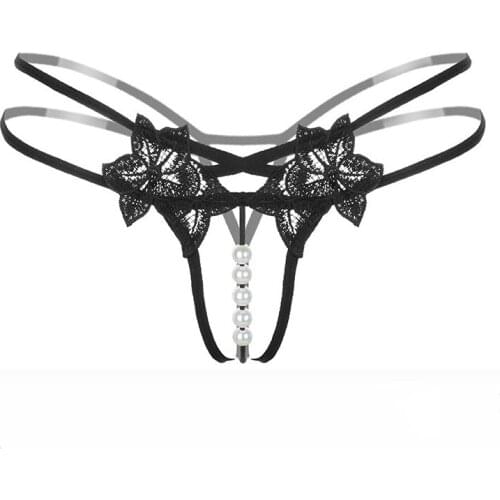 Sex Pearl G-string Thong Open Crotch Panties Sexy Lingerie For Women Porn Lace Women Costumes Babydolls Chemise Erotic Underwear