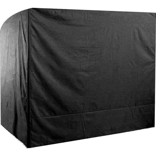 Garden Swing Seat Top Cover Waterproof Outdoor Courtyard Hammock Anti-Dust Canopy Black Adopt 190T Polyester