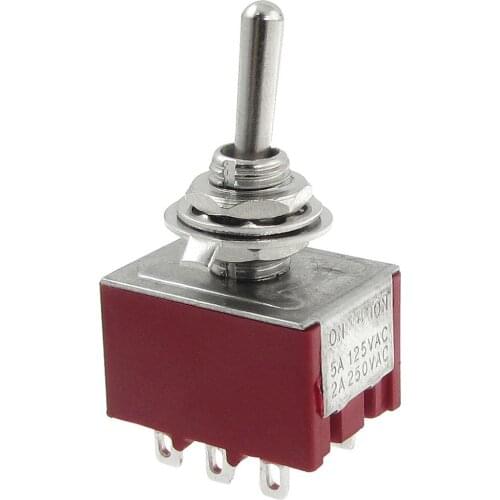 Brand New AC 250V 2A 125V 5A ON/ON 2 Position 3PDT Toggle Switch
