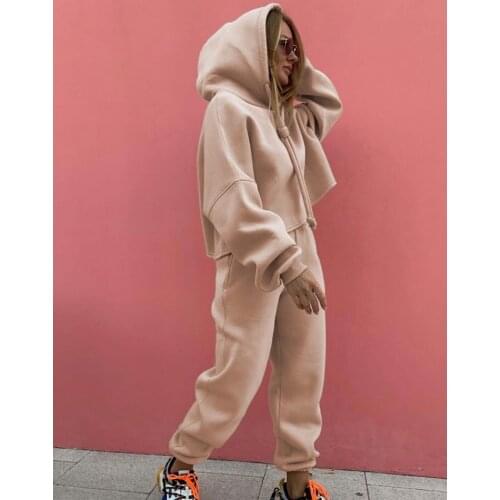 Tracksuit For Women Winter Plus Size Sweatshirts Matching Sweatpants Two Piece Sets Sports Outfits 2021 Fashion Female Clothing