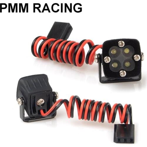 Led Car shell bumper DIY square lights For 1/24 RC Model car all Axial SCX24 White 7V Lamps Accessories