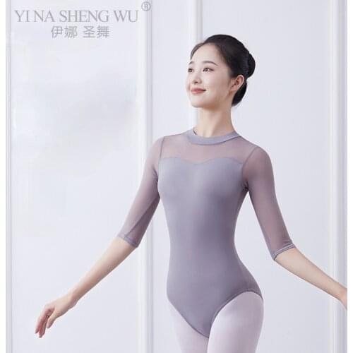 Ballet Leotards For Women Half Sleeve Mesh Leotard Gymnastic Leotards Ballerina Dance Wear Dance Leotard Swimsuit for Dancing