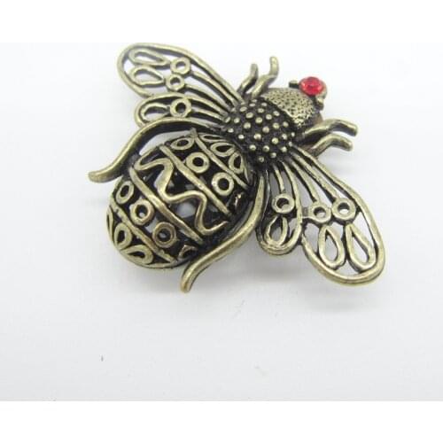 Vintage Bronze Ox Cute Bee Animal Charm Fashion Brooches