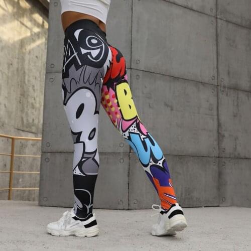 NORMOV Women Casual Leggings Fashion print High Waist Workout Jeggings Polyester Skinny Push Up Fitness Leggings Feminina